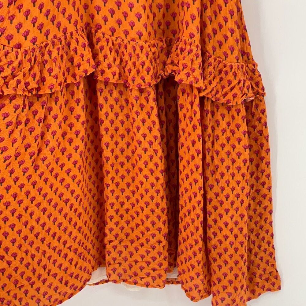 Corey Lynn Calter Orange Pink Floral Ruffle Tiered Jezabel Tank Maxi Dress Small - Picture 3 of 5
